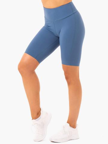 Women's Ryderwear Women Shorts Staples Bike Shorts Steel Blue | NZ2133RW