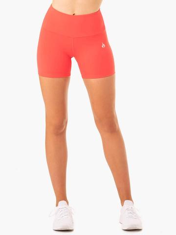 Women's Ryderwear Women Shorts Staples Scrunch Bum Mid Length Shorts Coral | NZ1945BC