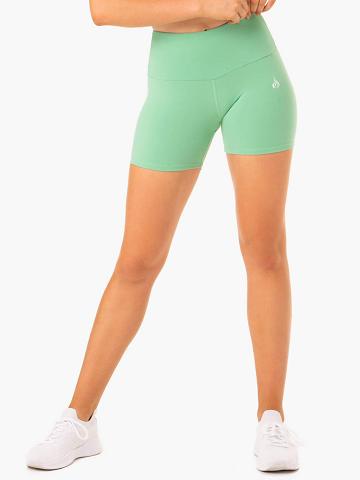 Women's Ryderwear Women Shorts Staples Scrunch Bum Mid Length Shorts Neomint | NZ2128NB