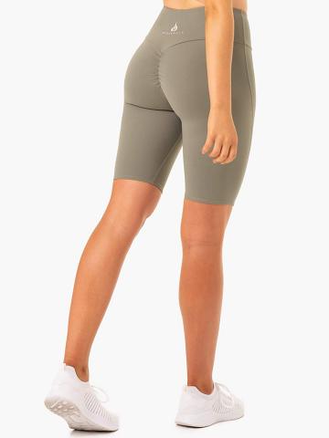 Women's Ryderwear Women Shorts Staples Scrunch Bum Bike Shorts Khaki | NZ2152VD