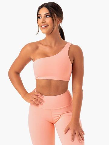 Women's Ryderwear Women Sports Bra Adapt One Shoulder Sports Bra Peach | NZ2344IS