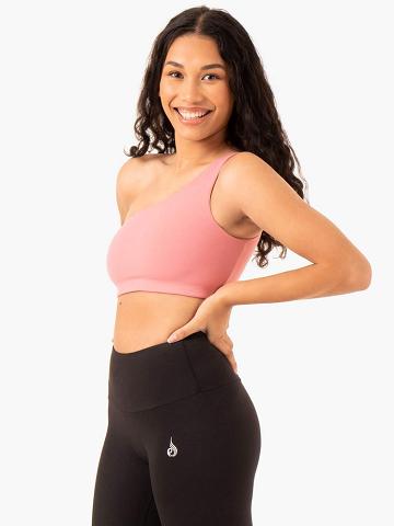 Women's Ryderwear Women Sports Bra Adapt One Shoulder Sports Bra Blush Pink | NZ2352MA