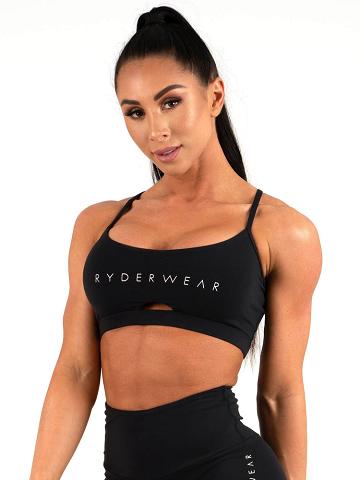 Women's Ryderwear Women Sports Bra Animal Sports Bra Black | NZ2493GL