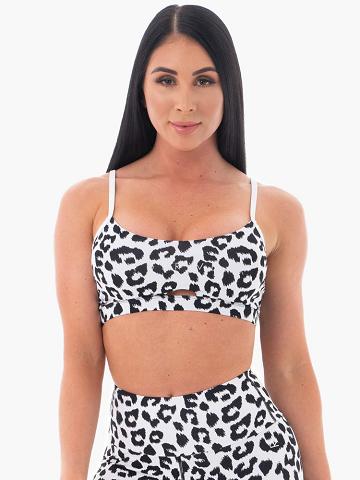 Women's Ryderwear Women Sports Bra Animal Sports Bra Snow Leopard | NZ2551OR