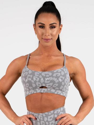 Women's Ryderwear Women Sports Bra Animal Sports Bra Leopard Grey | NZ2561NB