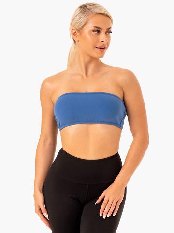 Women's Ryderwear Women Sports Bra Bandeau Sports Bra Blue | NZ2363GL