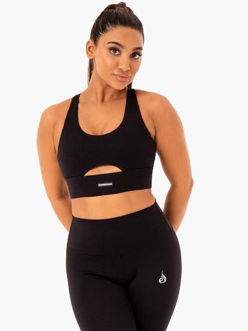 Women's Ryderwear Women Sports Bra Base Racer Back Sports Bra Black | NZ2545GL