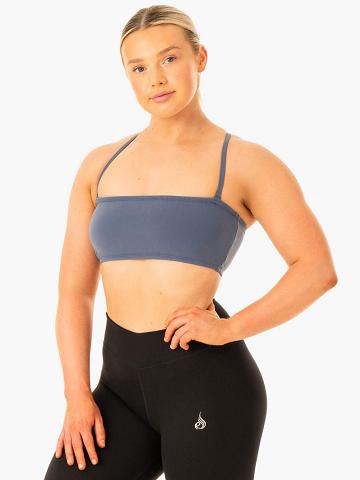 Women's Ryderwear Women Sports Bra Convertible Bandeau Sports Bra Steel Blue | NZ2355VD