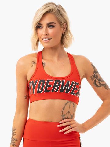 Women's Ryderwear Women Sports Bra Courtside Sports Bra Orange Red | NZ2461XF