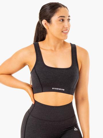 Women's Ryderwear Women Sports Bra Enhance Seamless Sports Bra Black | NZ2398YU