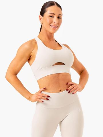 Women's Ryderwear Women Sports Bra Focus Contour Sports Bra Snow Grey | NZ2340SO