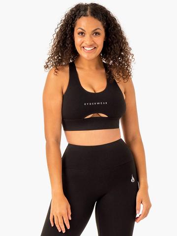 Women's Ryderwear Women Sports Bra Focus Contour Sports Bra Black | NZ2437LH