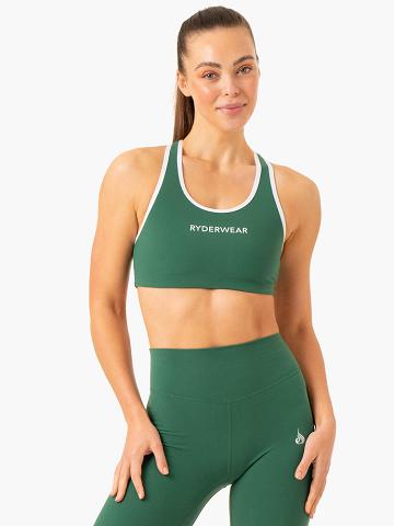 Women's Ryderwear Women Sports Bra Frequency High Impact Sports Bra Emerald | NZ2261WY