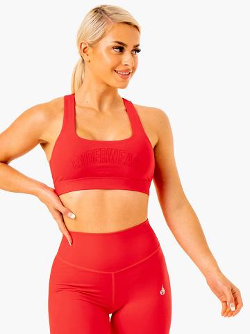 Women's Ryderwear Women Sports Bra Knockout Racer Back Sports Bra Red | NZ2417DN