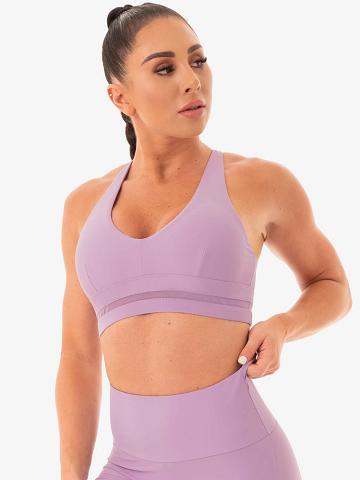 Women's Ryderwear Women Sports Bra NEM X RW Sports Bra Purple | NZ2462ZG