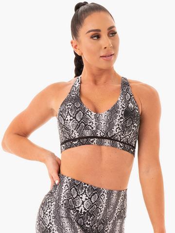 Women's Ryderwear Women Sports Bra NEM X RW Sports Bra White Snake | NZ2500IS