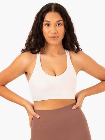 Women's Ryderwear Women Sports Bra NKD Refine Sports Bra Off White | NZ2358ZG