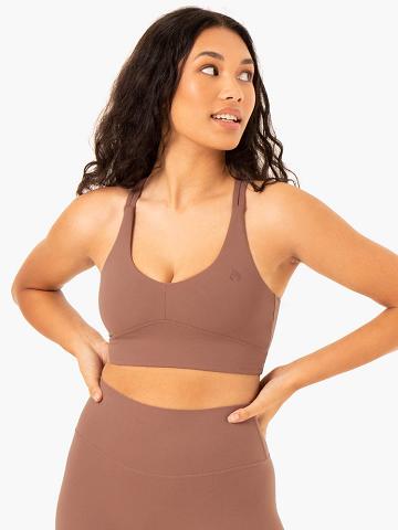 Women's Ryderwear Women Sports Bra NKD Refine Sports Bra Mocha | NZ2362HK