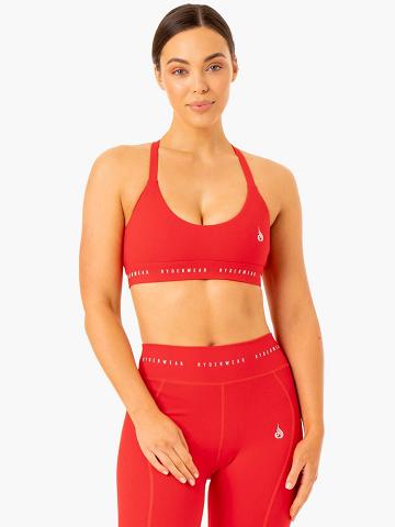 Women's Ryderwear Women Sports Bra Reflex Cross Over Sports Bra Red | NZ2412KI