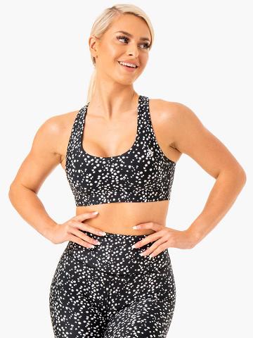 Women's Ryderwear Women Sports Bra Reform Sports Bra Black Speckle | NZ2490KI