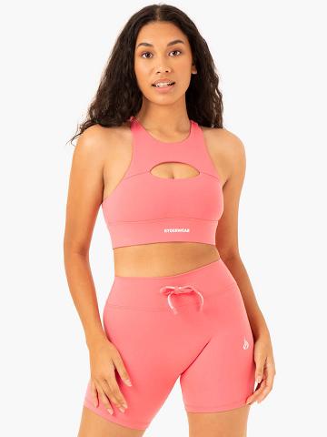 Women's Ryderwear Women Sports Bra Replay Cut Out Sports Bra Coral | NZ2249HK