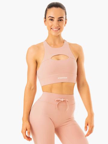 Women's Ryderwear Women Sports Bra Replay Cut Out Sports Bra Nude | NZ2257BC