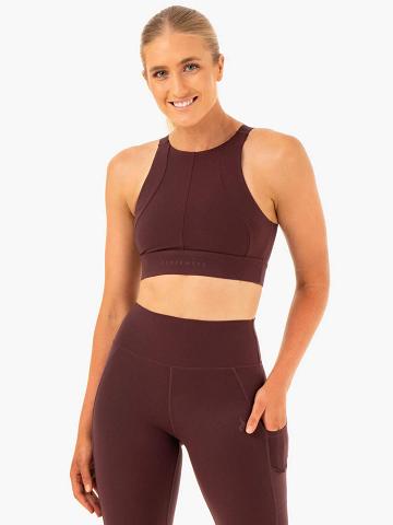 Women's Ryderwear Women Sports Bra Reset High Impact Sports Bra Chocolate | NZ2338FM