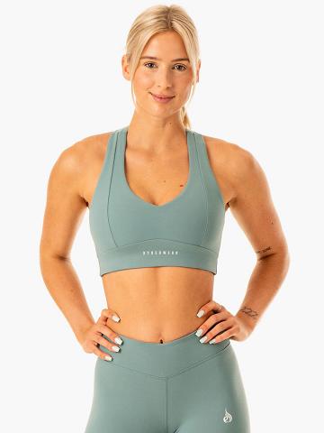 Women's Ryderwear Women Sports Bra Revival Sports Bra Sage Green | NZ2272DN