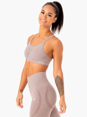 Women's Ryderwear Women Sports Bra Sculpt Seamless Sports Bra Mushroom Marl | NZ2357XF