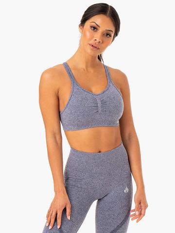 Women's Ryderwear Women Sports Bra Sculpt Seamless Sports Bra Navy Marl | NZ2401EX