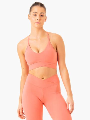 Women's Ryderwear Women Sports Bra Serene Cross Over Sports Bra Rose Pink | NZ2224JJ