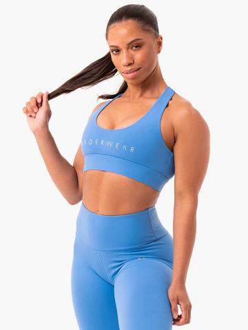 Women's Ryderwear Women Sports Bra Staples Cross Over Sports Bra Blue | NZ2388HK