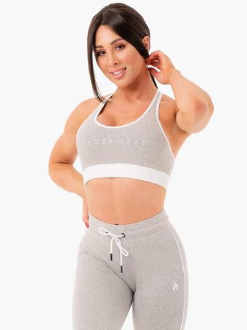 Women's Ryderwear Women Sports Bra Track Sports Bra Grey Marl | NZ2489LH