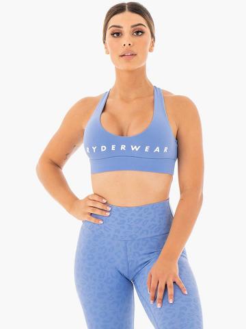 Women's Ryderwear Women Sports Bra Wild Cross Over Sports Bra Blue | NZ2383XF