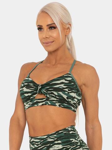 Women's Ryderwear Women Sports Bra Wild Tied Up Sports Bra Tiger Green | NZ2449UT