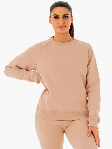 Women's Ryderwear Women Sweaters Adapt Boyfriend Sweaters Nude | NZ2629PQ