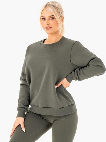 Women's Ryderwear Women Sweaters Motion Oversized Sweaters Khaki | NZ2571GL