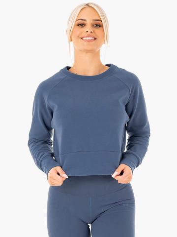 Women's Ryderwear Women Sweaters Motion Sweaters Steel Blue | NZ2616CE