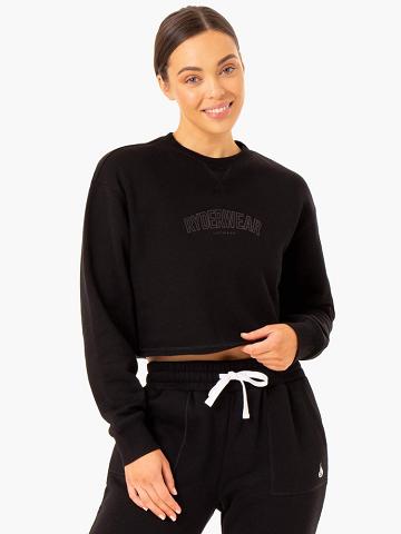 Women's Ryderwear Women Sweaters Ultimate Fleece Sweaters Black | NZ2579UT