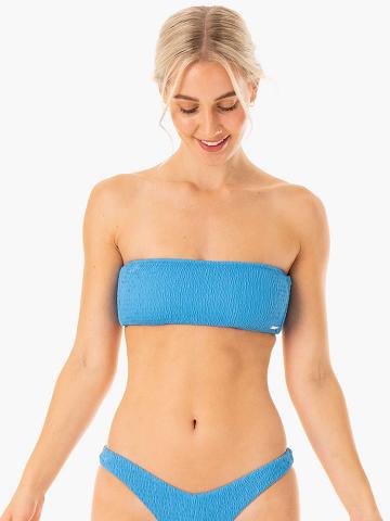 Women's Ryderwear Women Swimwear Paradise Bandeau Bikini Top Swimwear Blue | NZ2655WY