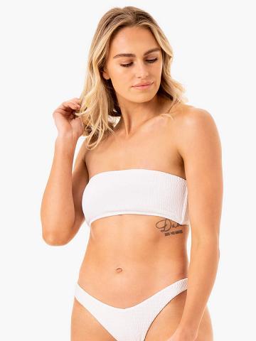 Women's Ryderwear Women Swimwear Paradise Bandeau Bikini Top Swimwear White | NZ2658NB