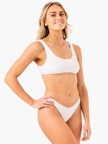 Women's Ryderwear Women Swimwear Paradise V Bikini Bottom Swimwear White | NZ2662XF