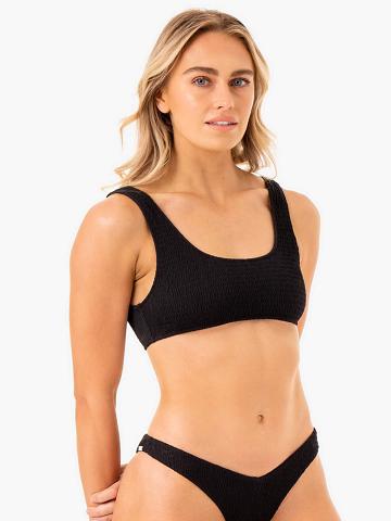 Women's Ryderwear Women Swimwear Paradise Scoop Bikini Top Swimwear Black | NZ2668GL