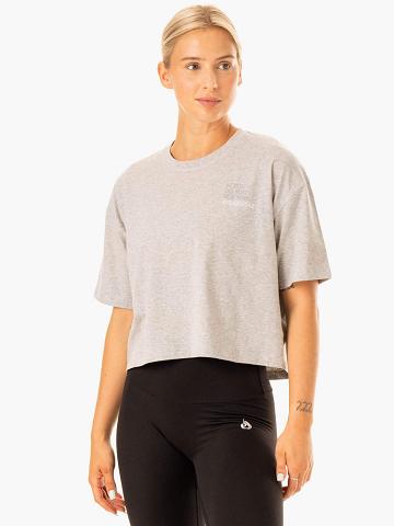 Women's Ryderwear Women T Shirts Edit T Shirts Grey Marl | NZ2758CE