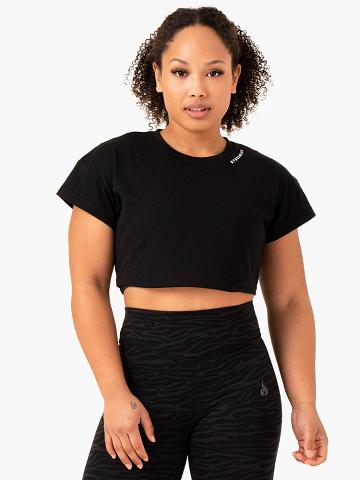 Women's Ryderwear Women T Shirts Energy Cap Sleeve T Shirts Black | NZ2792UT