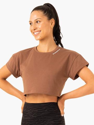 Women's Ryderwear Women T Shirts Energy Cap Sleeve T Shirts Chocolate | NZ2793YU