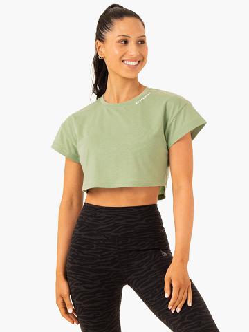 Women's Ryderwear Women T Shirts Energy Cap Sleeve T Shirts Jade Green | NZ2794TV