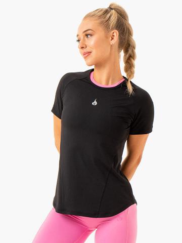 Women's Ryderwear Women T Shirts Level Up Training T Shirts Black | NZ2785FM