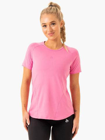 Women's Ryderwear Women T Shirts Level Up Training T Shirts Pink | NZ2786DN