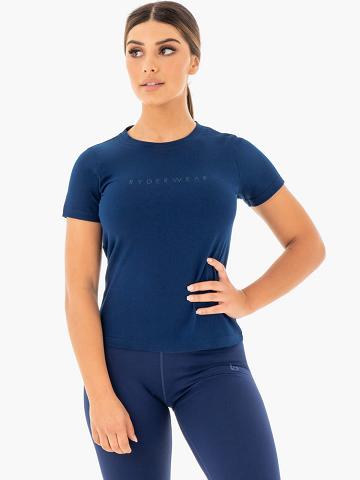 Women's Ryderwear Women T Shirts Motion T Shirts Navy | NZ2687CE